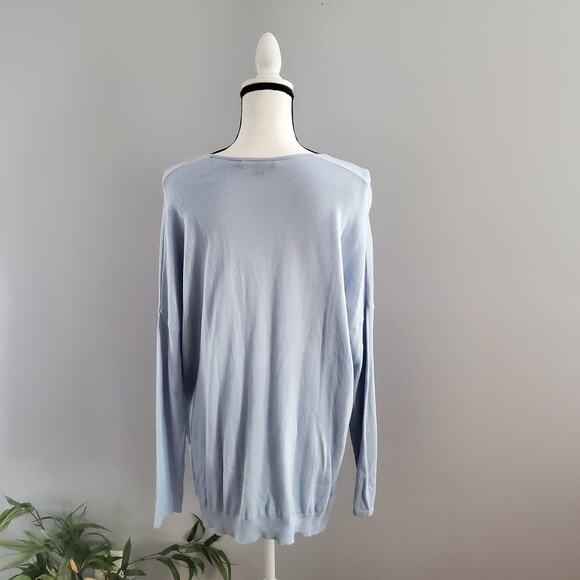 Acrobat Blue Lightweight Hi-Low Hem Oversized Sweater XS/S - Picture 2 of 8